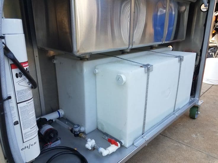 Food truck plumbing and water system layout