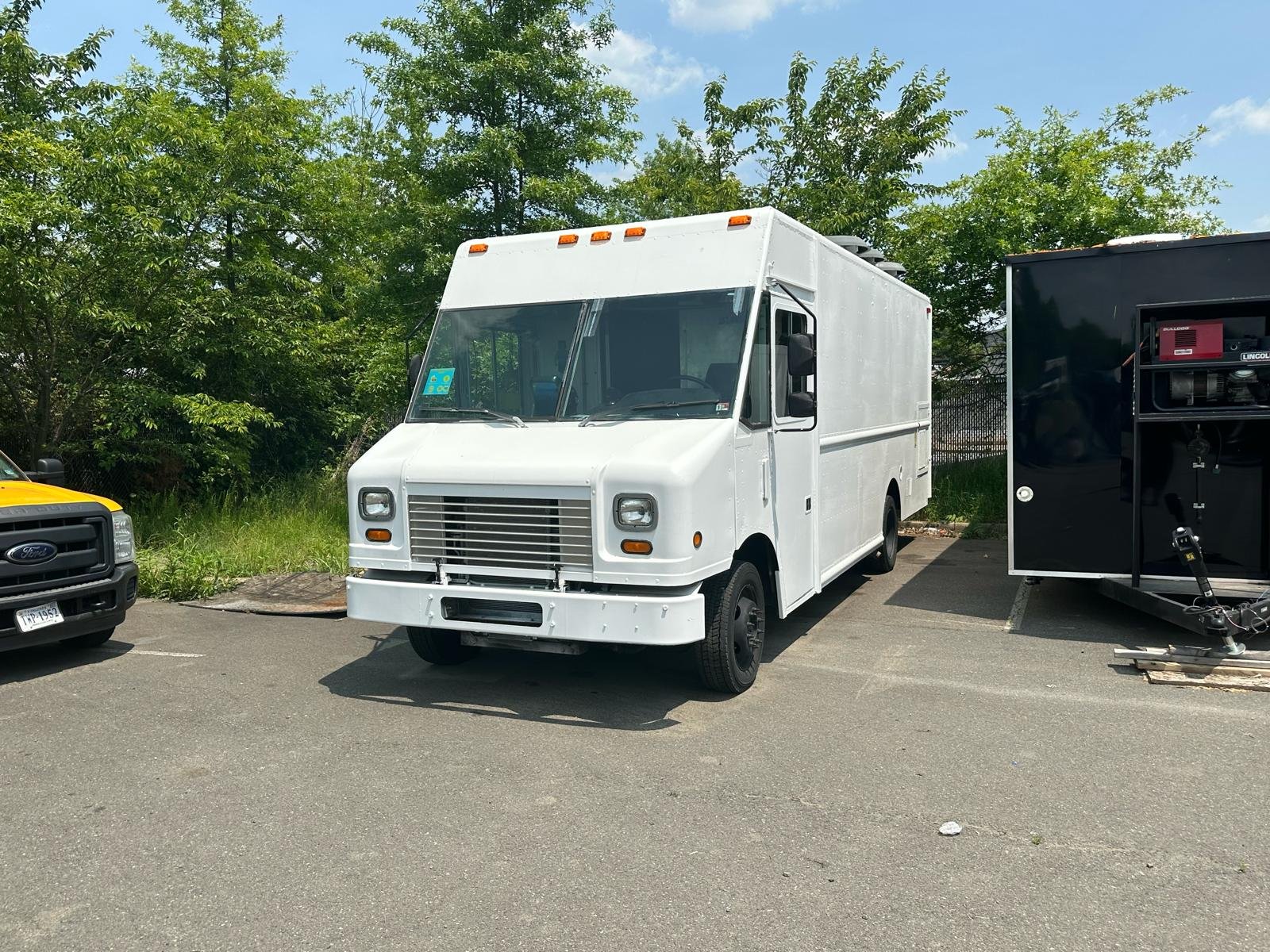 a single white food truck