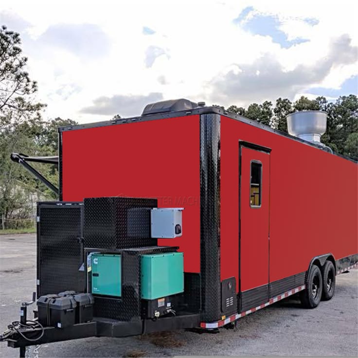 Food truck generator powering mobile kitchen equipment